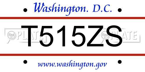 T515ZS District Of Columbia License Plate