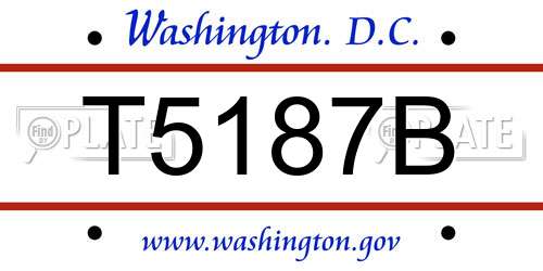 T5187B District Of Columbia License Plate