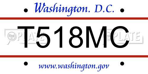 T518MC District Of Columbia License Plate