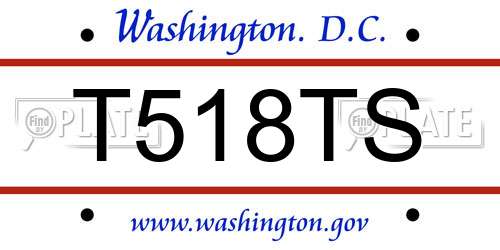 T518TS District Of Columbia License Plate
