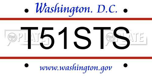 T51STS District Of Columbia License Plate