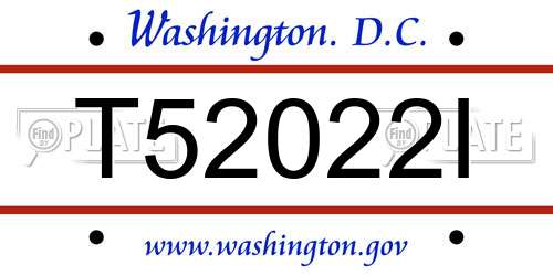 T52022I District Of Columbia License Plate
