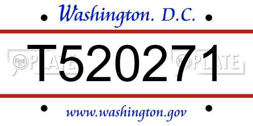 T520271 District Of Columbia License Plate
