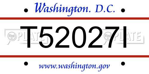 T52027I District Of Columbia License Plate