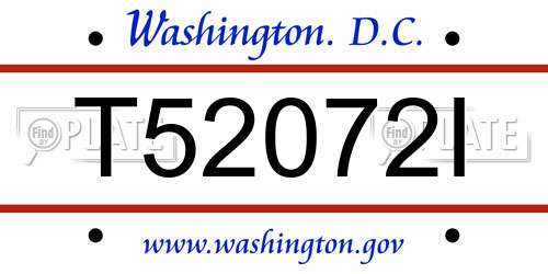 T52072I District Of Columbia License Plate