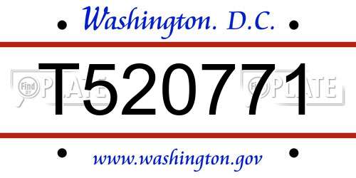 T520771 District Of Columbia License Plate
