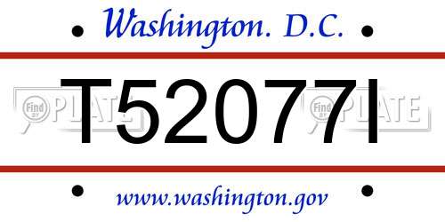 T52077I District Of Columbia License Plate