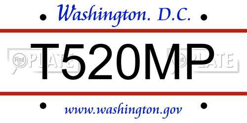 T520MP District Of Columbia License Plate