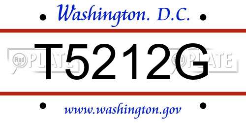 T5212G District Of Columbia License Plate