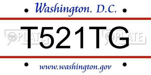 T521TG District Of Columbia License Plate