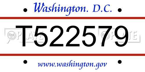 T522579 District Of Columbia License Plate