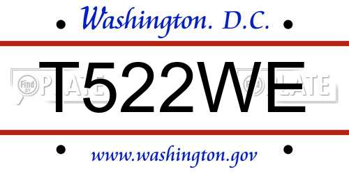 T522WE District Of Columbia License Plate
