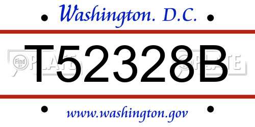 T52328B District Of Columbia License Plate