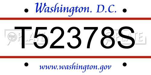 T52378S District Of Columbia License Plate