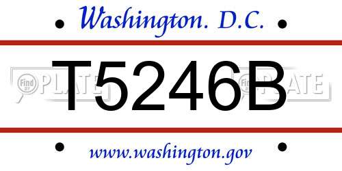 T5246B District Of Columbia License Plate