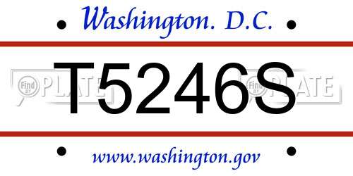 T5246S District Of Columbia License Plate