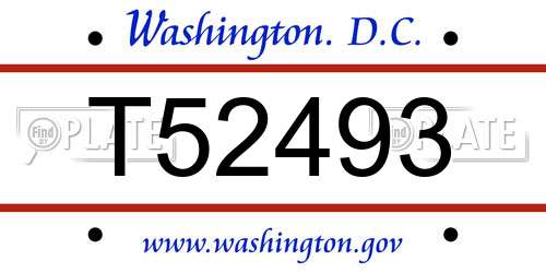T52493 District Of Columbia License Plate