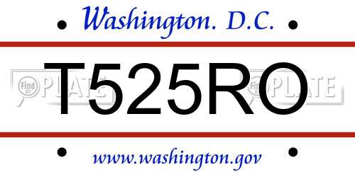 T525RO District Of Columbia License Plate