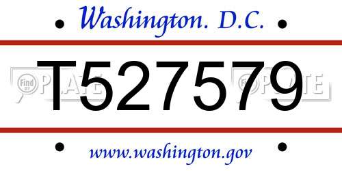 T527579 District Of Columbia License Plate