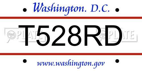 T528RD District Of Columbia License Plate