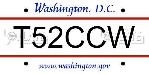 T52CCW District Of Columbia License Plate