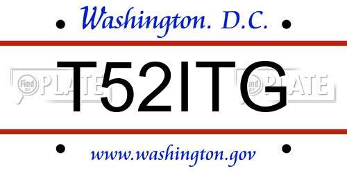T52ITG District Of Columbia License Plate