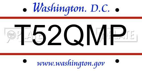 T52QMP District Of Columbia License Plate