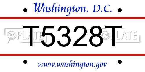 T5328T District Of Columbia License Plate