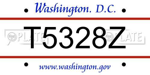 T5328Z District Of Columbia License Plate