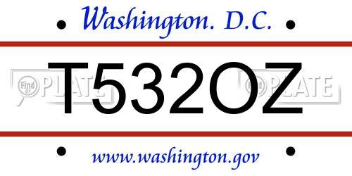 T532OZ District Of Columbia License Plate