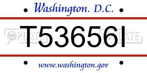 T53656I District Of Columbia License Plate