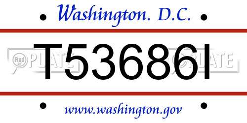 T53686I District Of Columbia License Plate