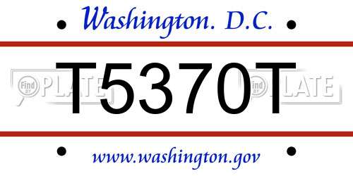 T5370T District Of Columbia License Plate