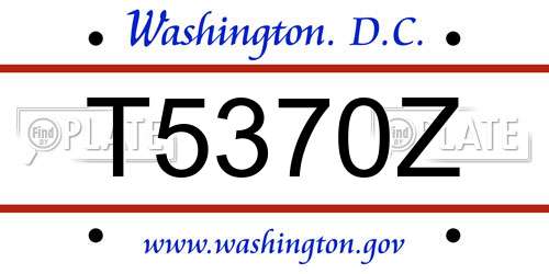 T5370Z District Of Columbia License Plate