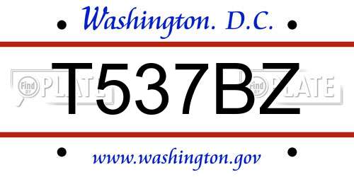 T537BZ District Of Columbia License Plate