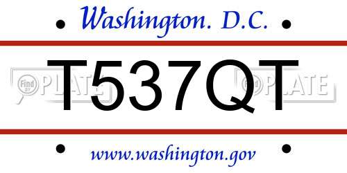 T537QT District Of Columbia License Plate