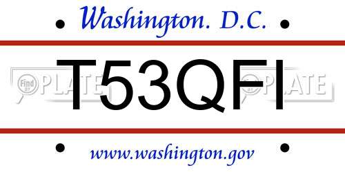 T53QFI District Of Columbia License Plate