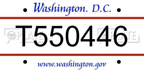 T550446 District Of Columbia License Plate
