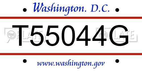 T55044G District Of Columbia License Plate