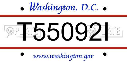 T55092I District Of Columbia License Plate