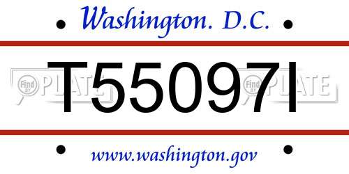 T55097I District Of Columbia License Plate