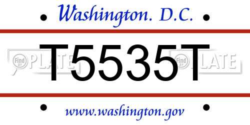T5535T District Of Columbia License Plate