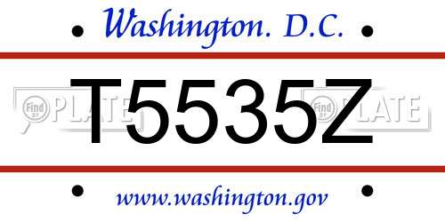 T5535Z District Of Columbia License Plate
