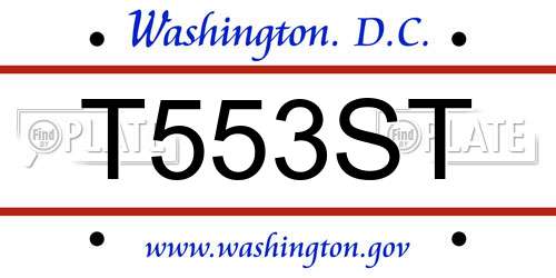 T553ST District Of Columbia License Plate