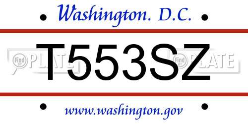 T553SZ District Of Columbia License Plate