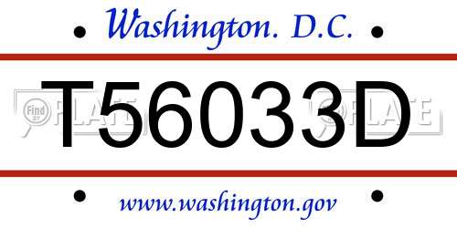 T56033D District Of Columbia License Plate