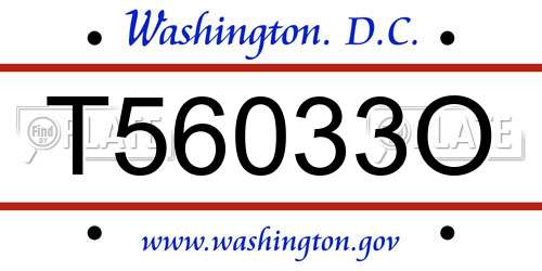 T56033O District Of Columbia License Plate