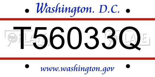 T56033Q District Of Columbia License Plate