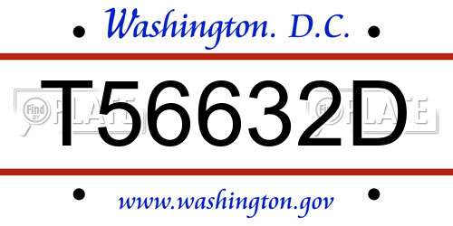 T56632D District Of Columbia License Plate