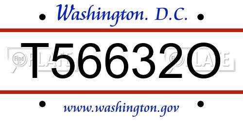 T56632O District Of Columbia License Plate
